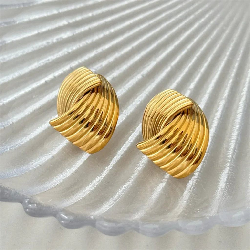 Vela Ridged Statement Earrings