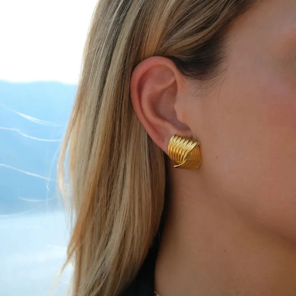 Vela Ridged Statement Earrings