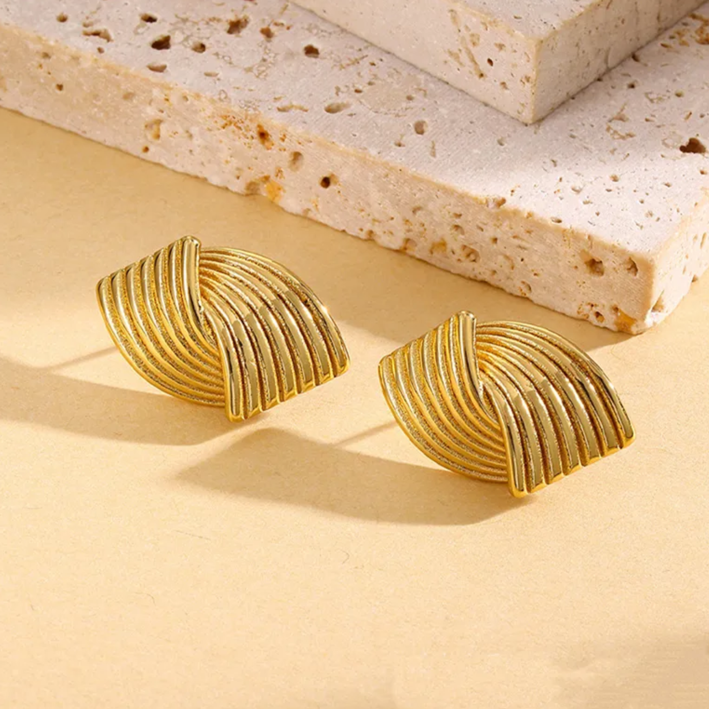 Vela Ridged Statement Earrings