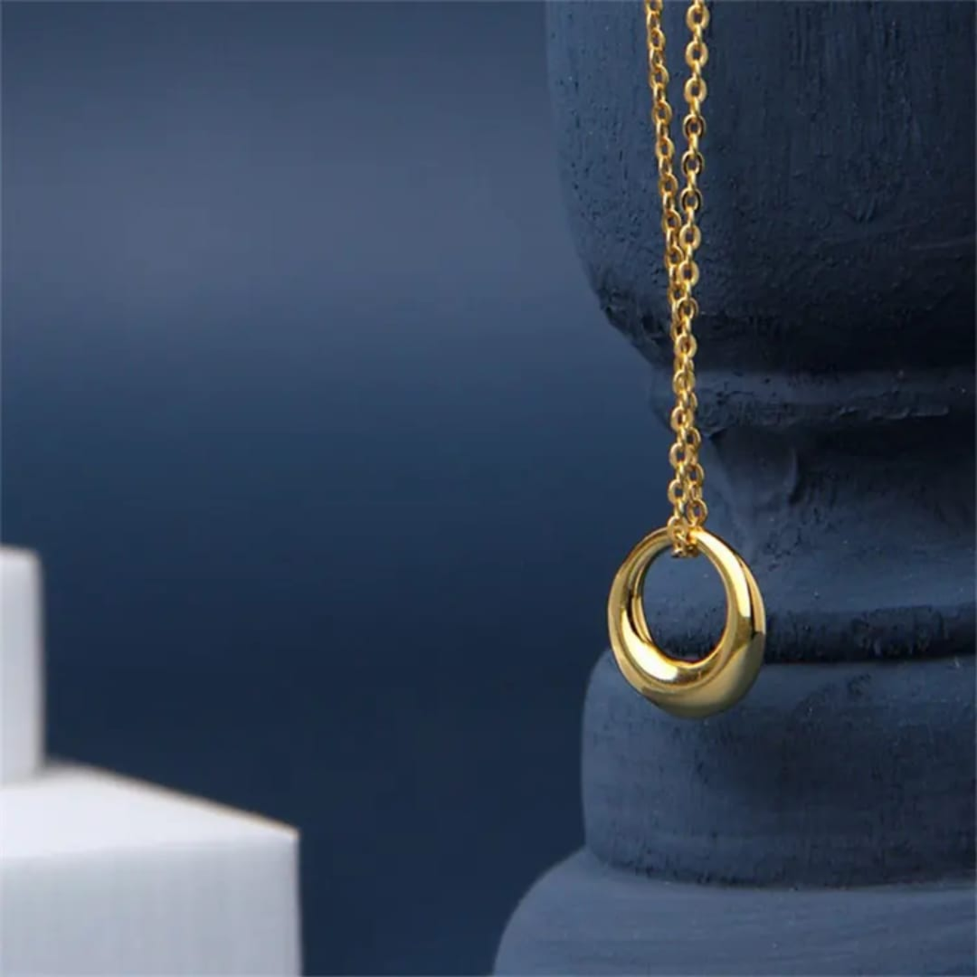 Orb Hollow Circle Pendant Necklace