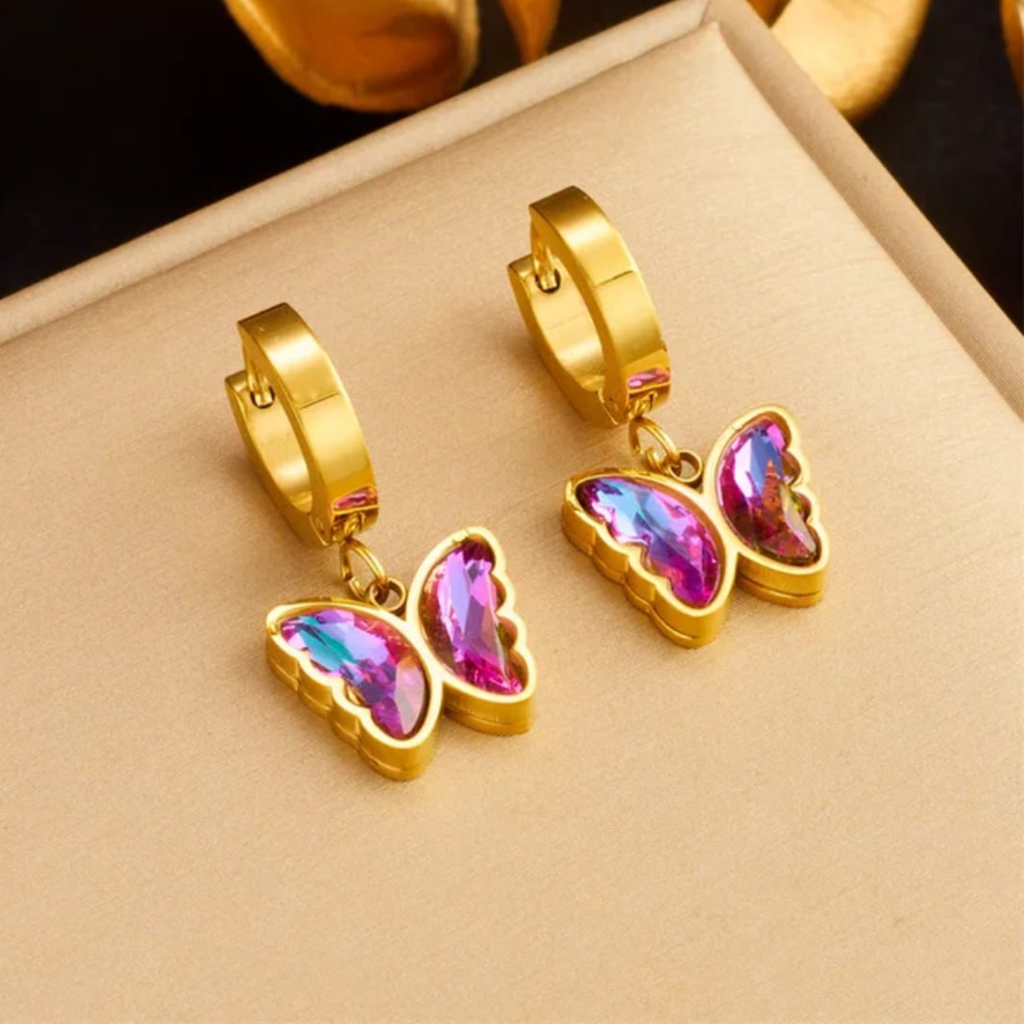 Luma Iridescent Butterfly Hoop Earrings