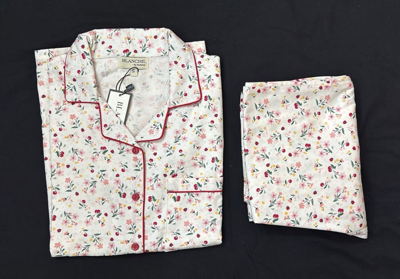 Margot Floral Notched Collar Set