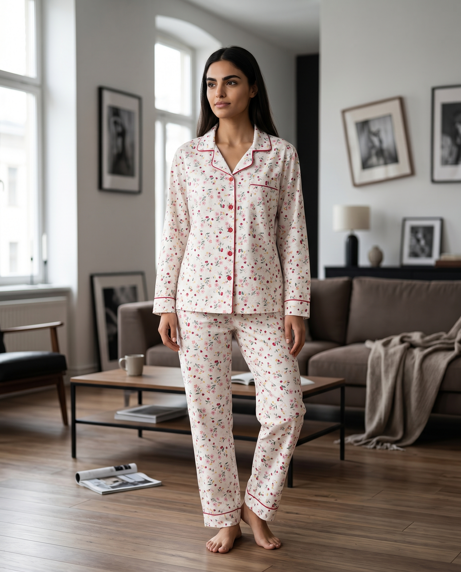 Margot Floral Notched Collar Set