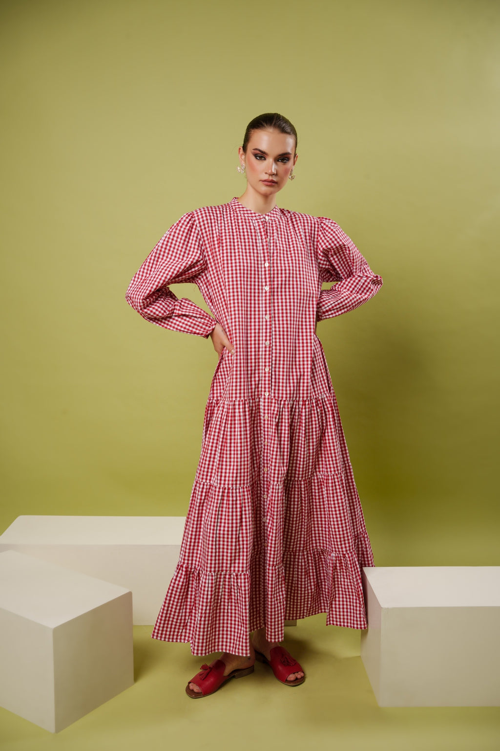 Casual crimson dress