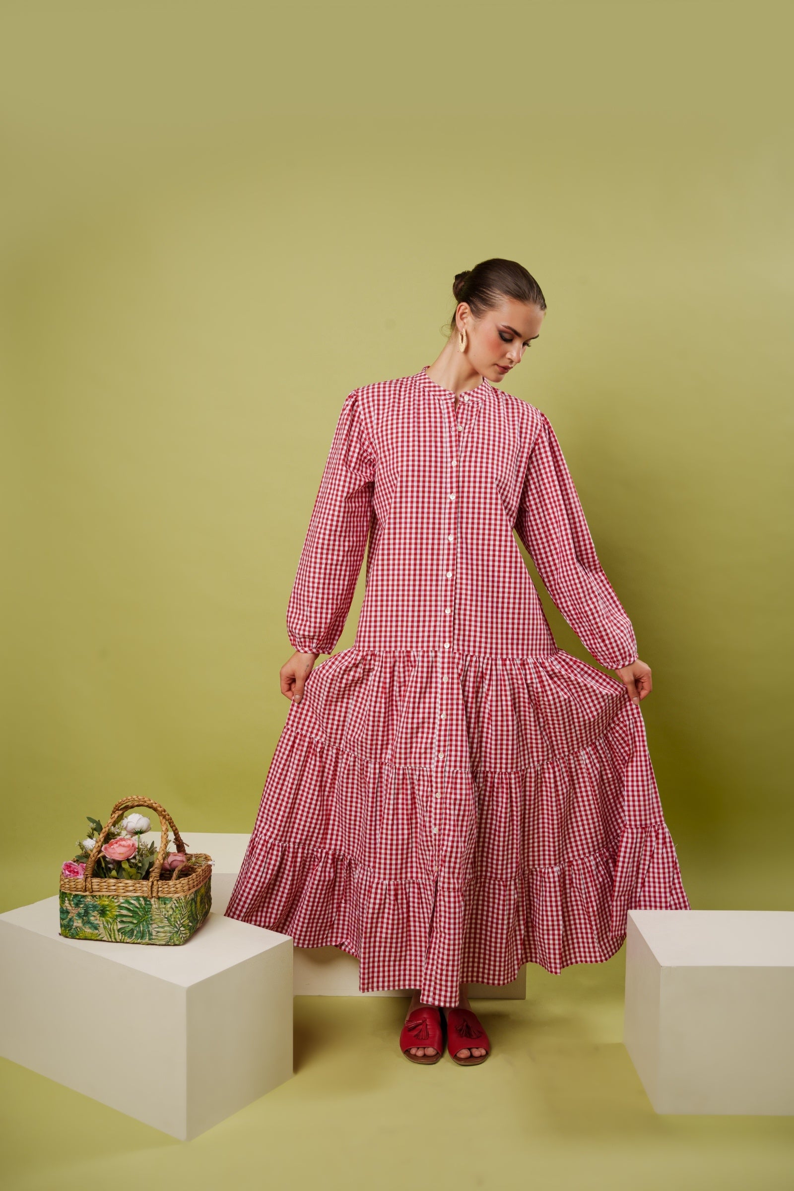 Casual crimson dress