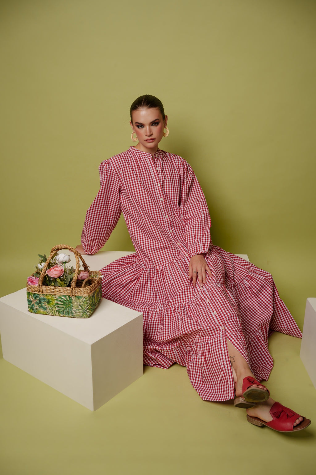 Casual crimson dress