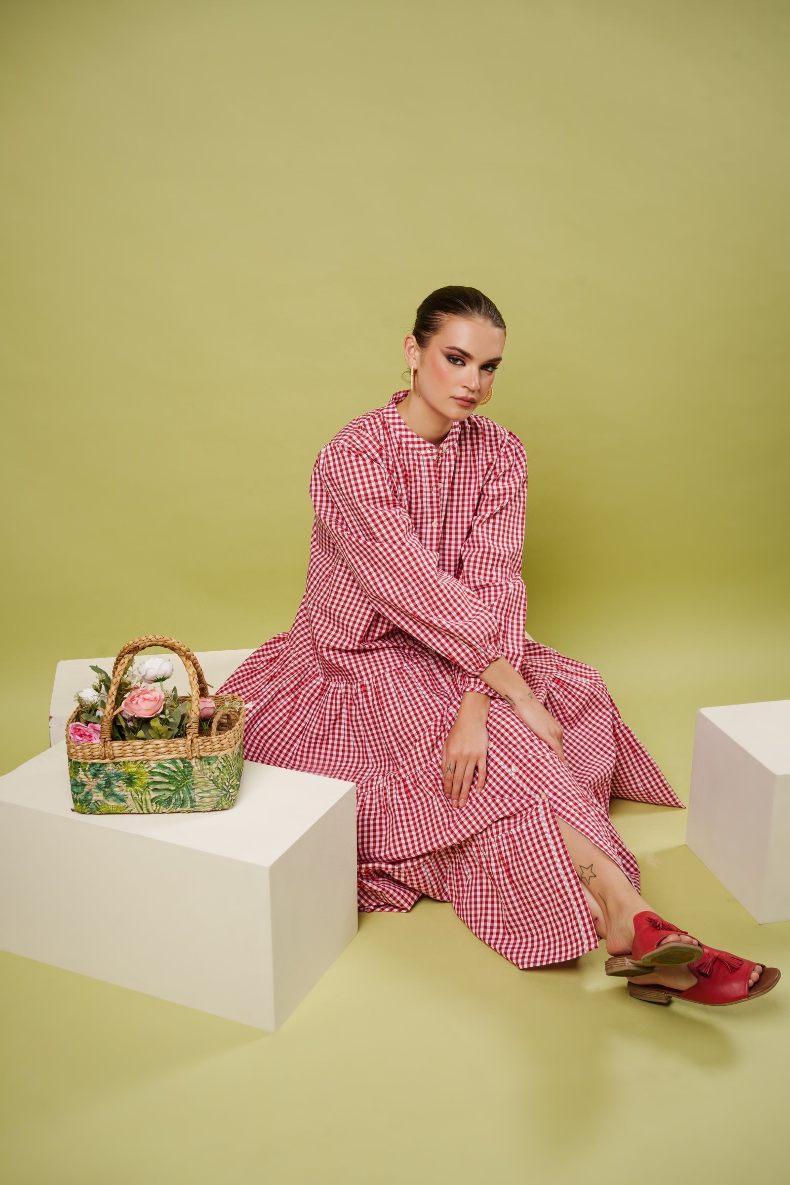 Casual crimson dress