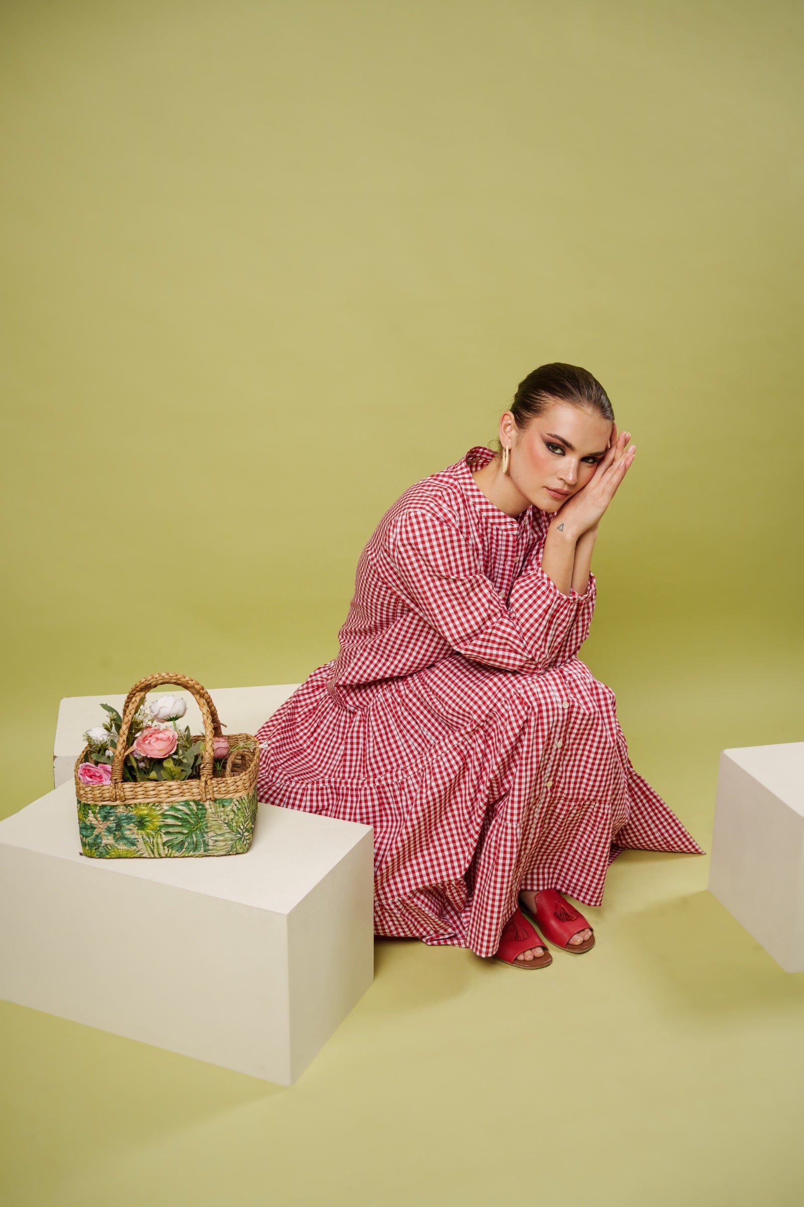 Casual crimson dress