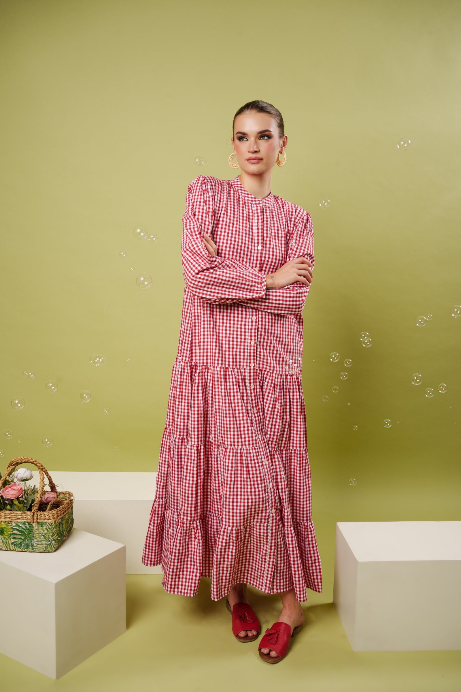 Casual crimson dress