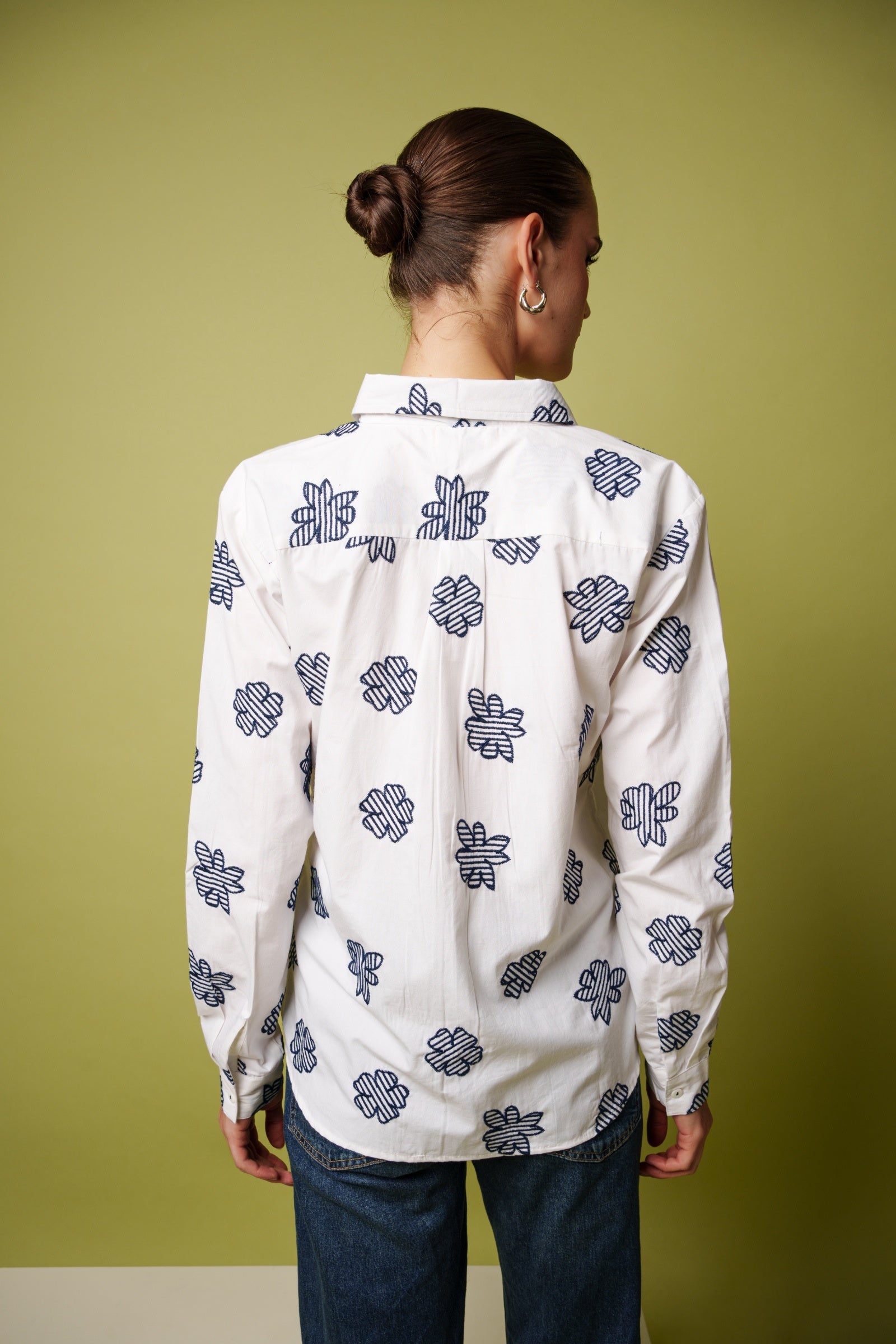 Linear flora shirt