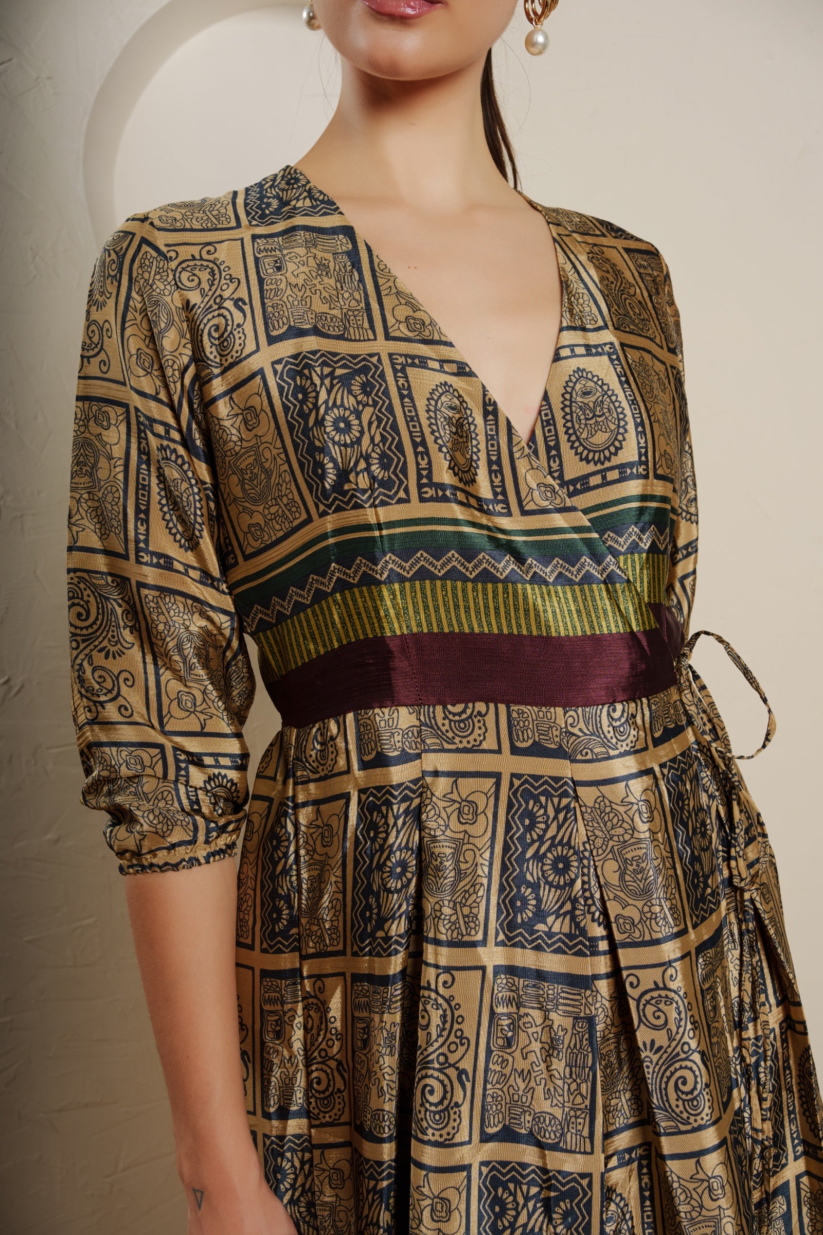 Baroque mosaic midi dress