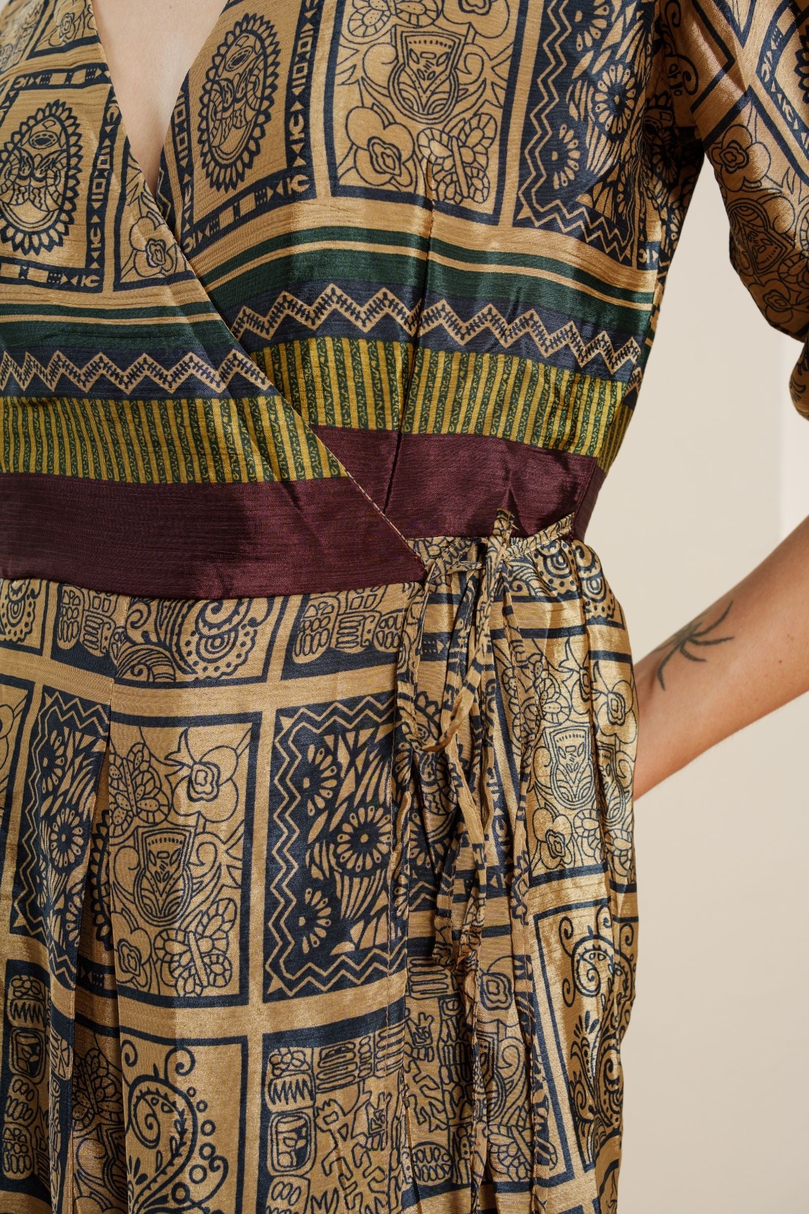 Baroque mosaic midi dress