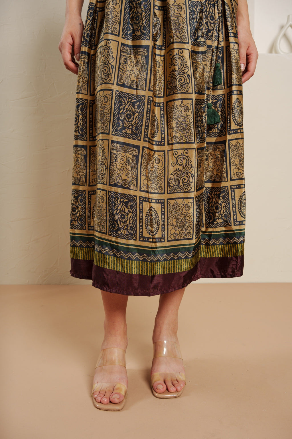 Baroque mosaic midi dress