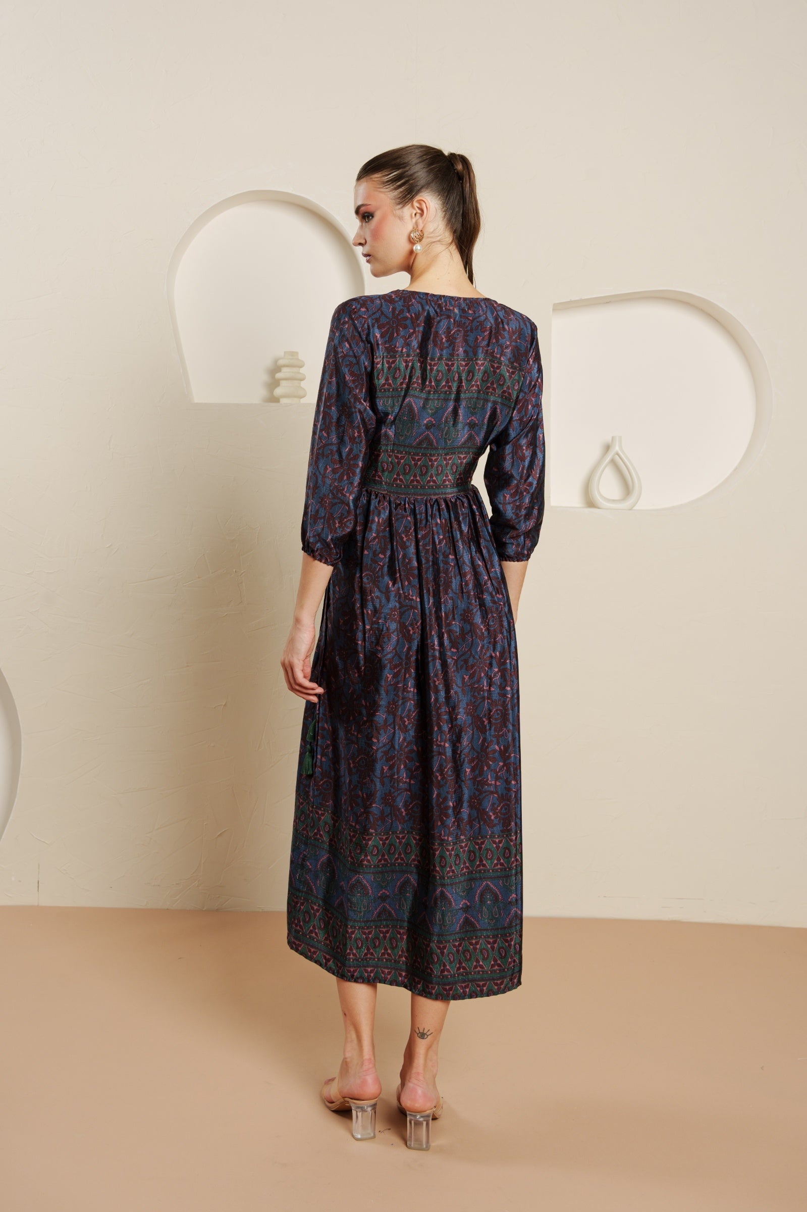 Bohemian Noir midi dress