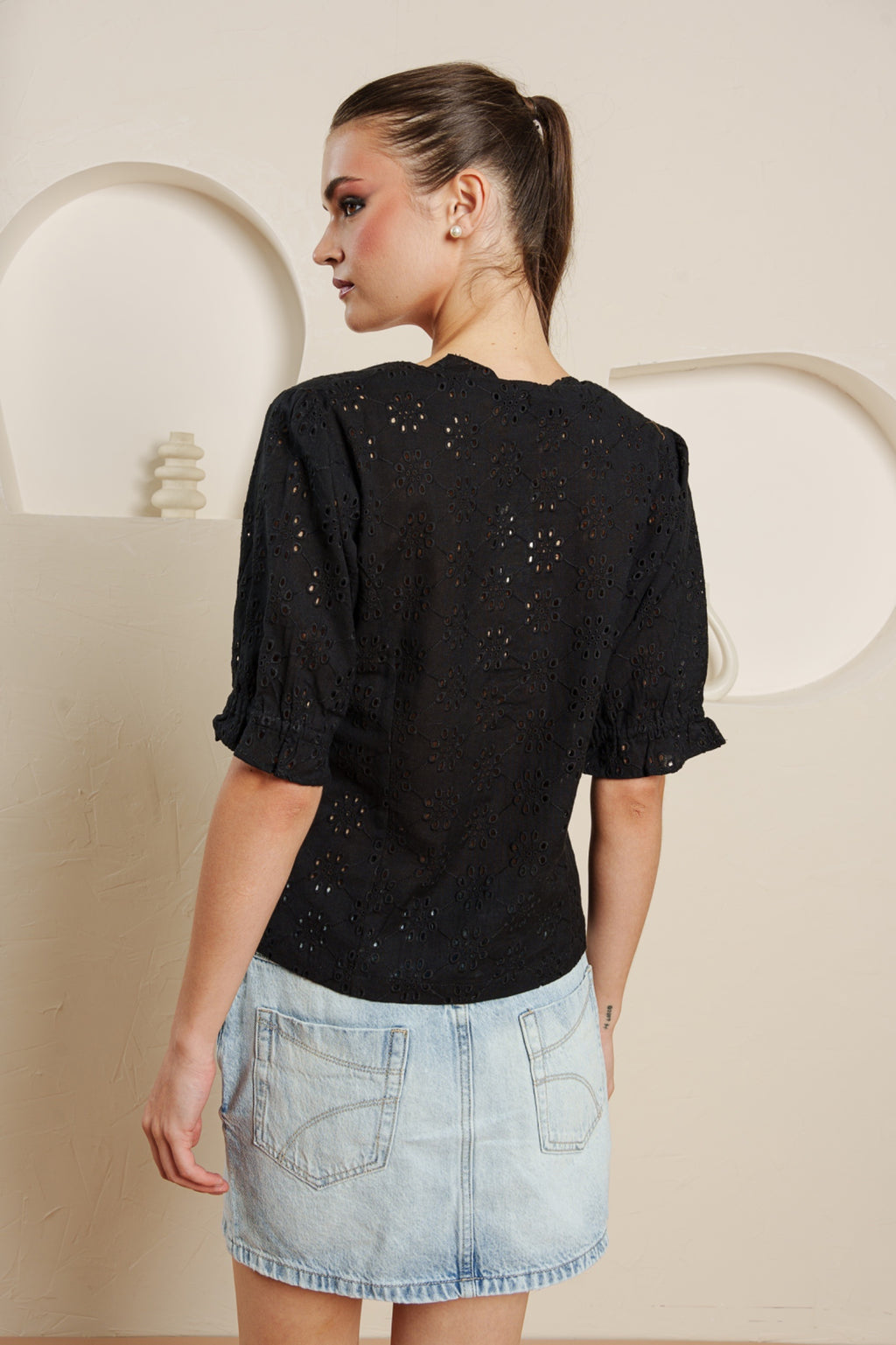 Midnight garden blouse