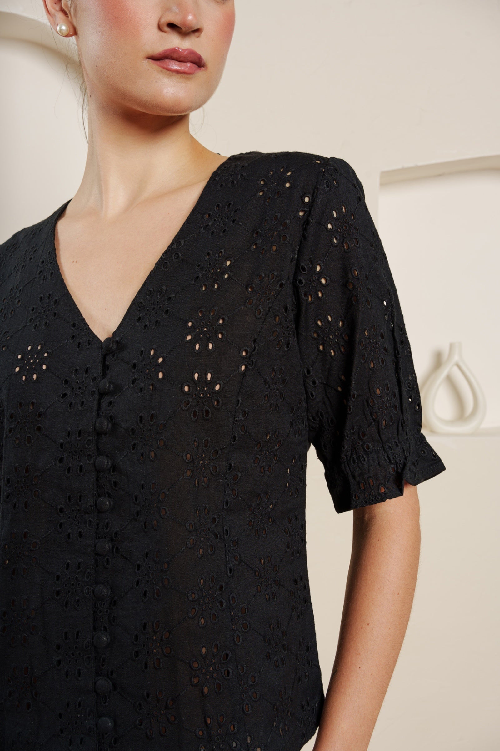 Midnight garden blouse