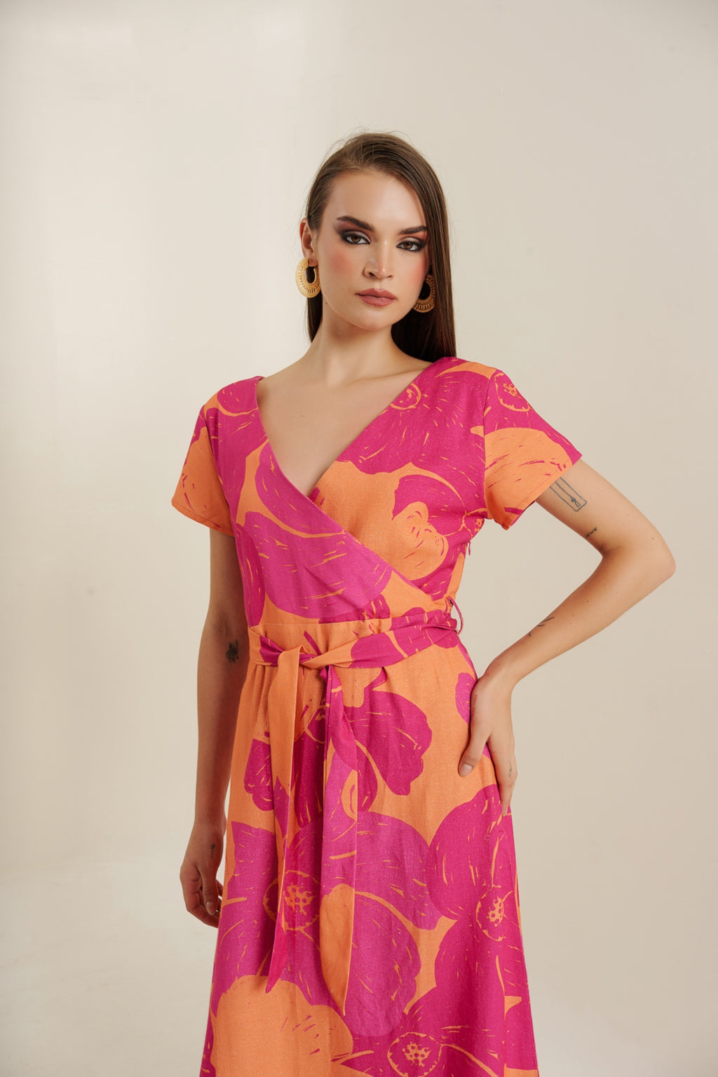 Coral garden dress