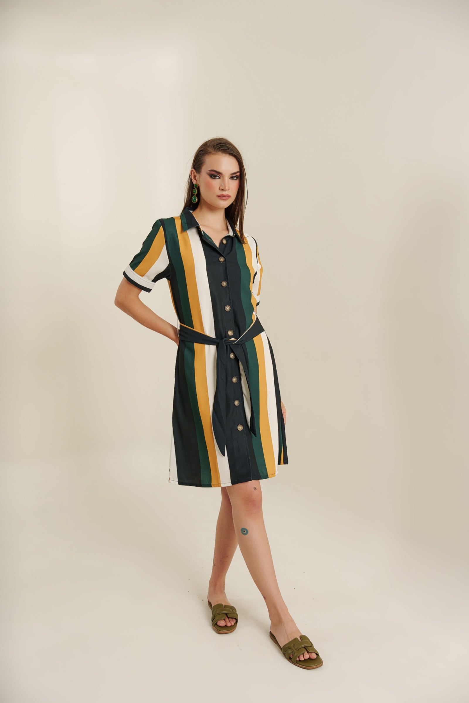 Retro colorblock dress