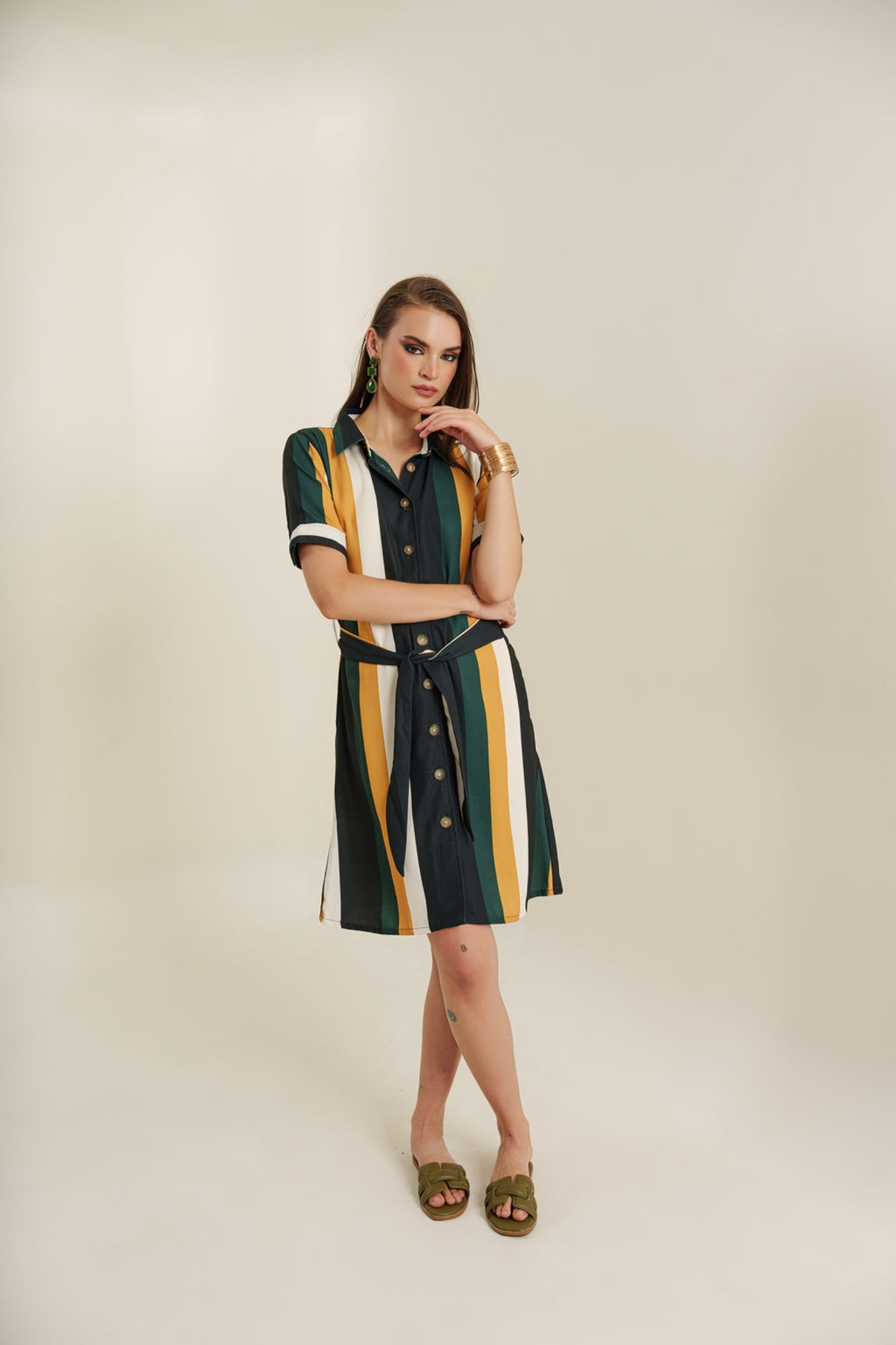 Retro colorblock dress