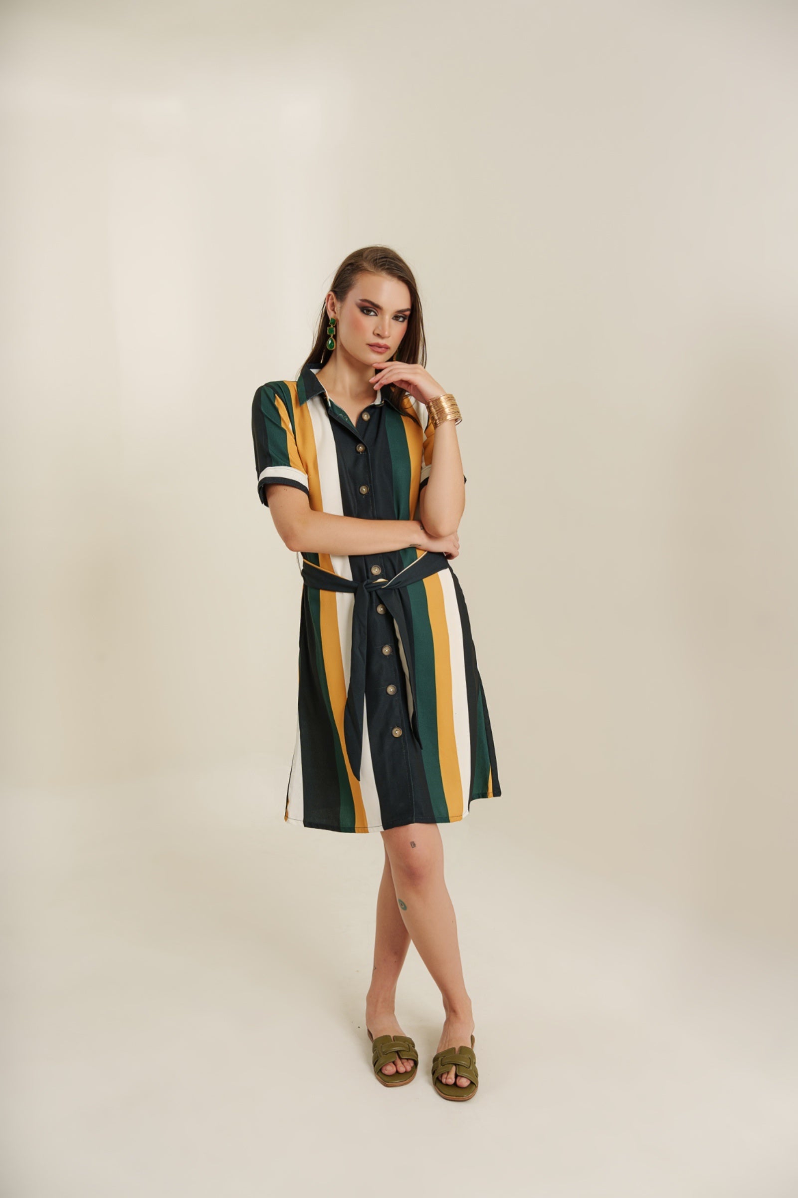 Retro colorblock dress