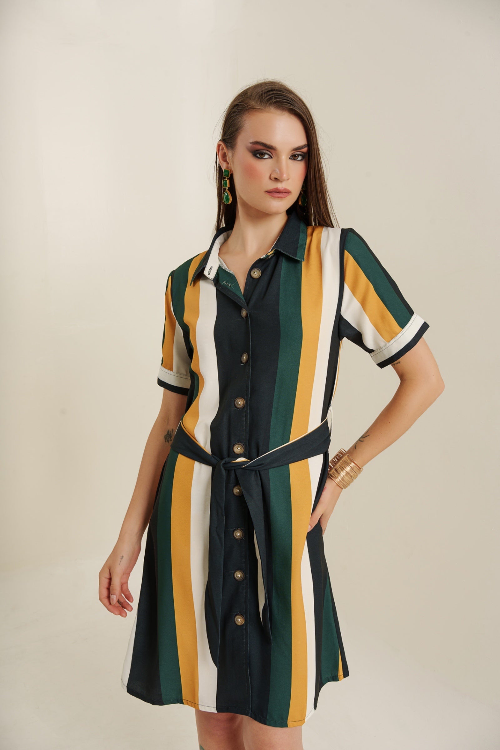 Retro colorblock dress