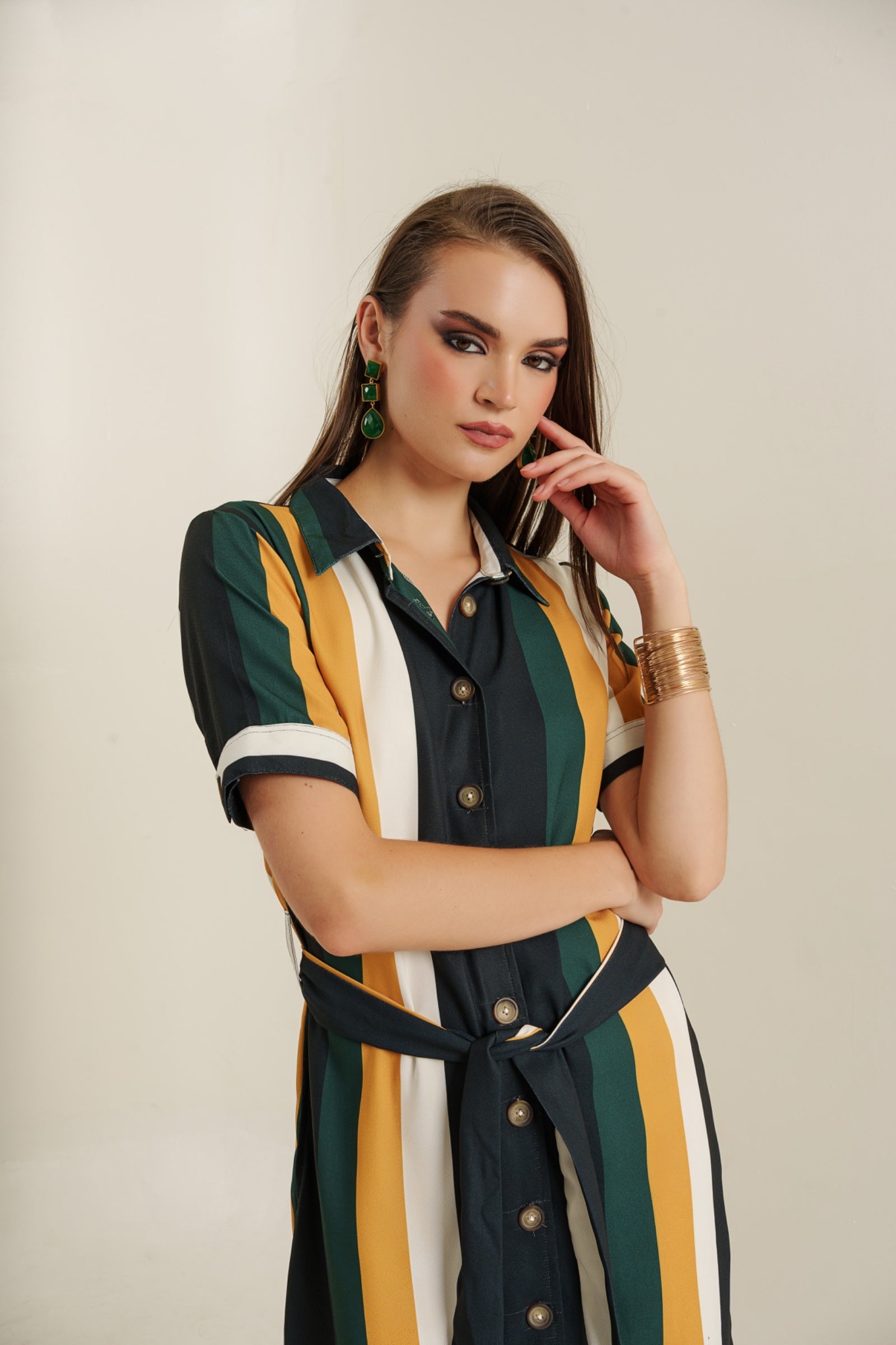 Retro colorblock dress