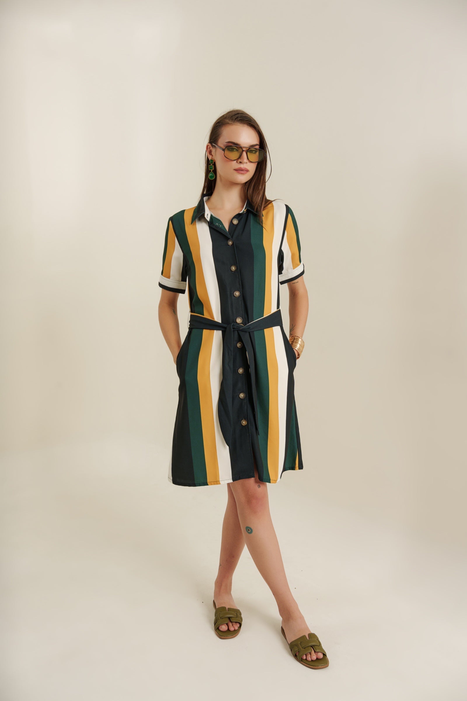 Retro colorblock dress
