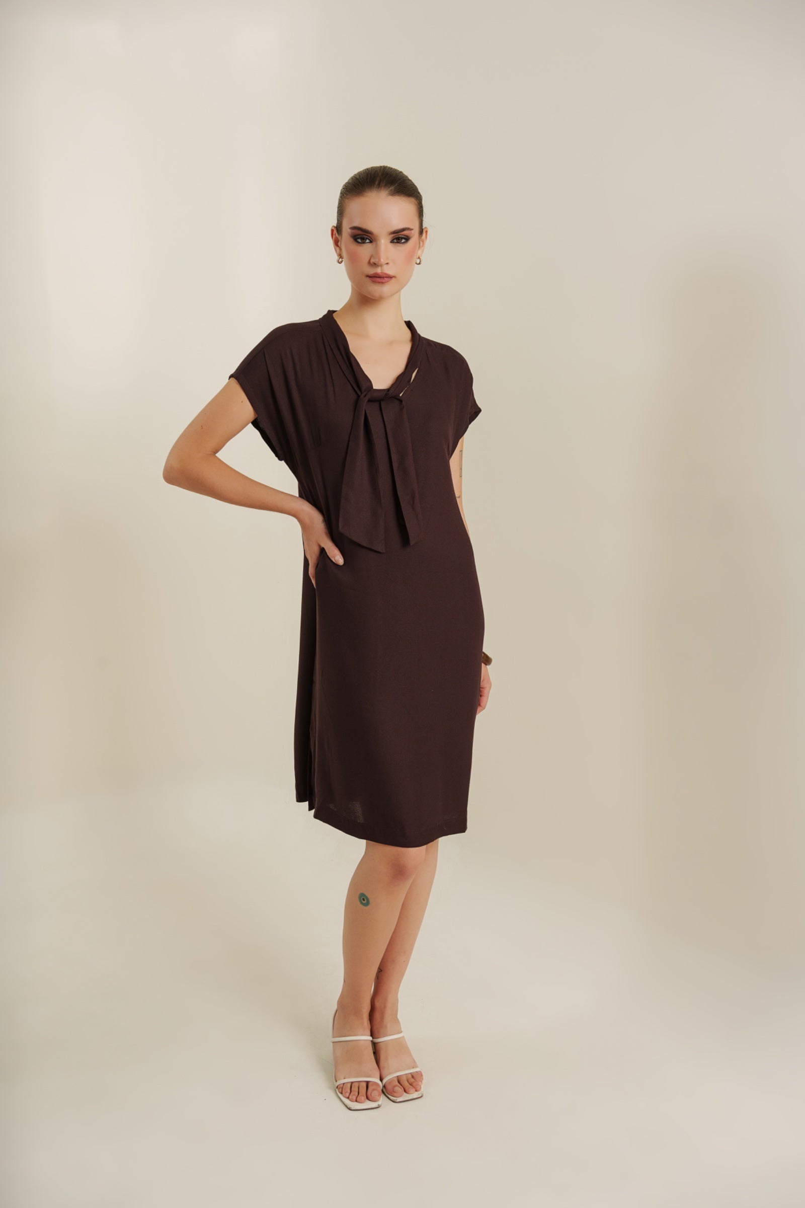 Mocha shift dress