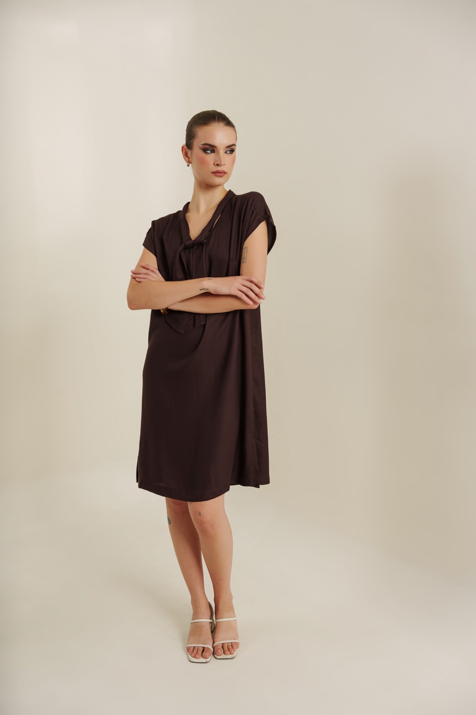 Mocha shift dress
