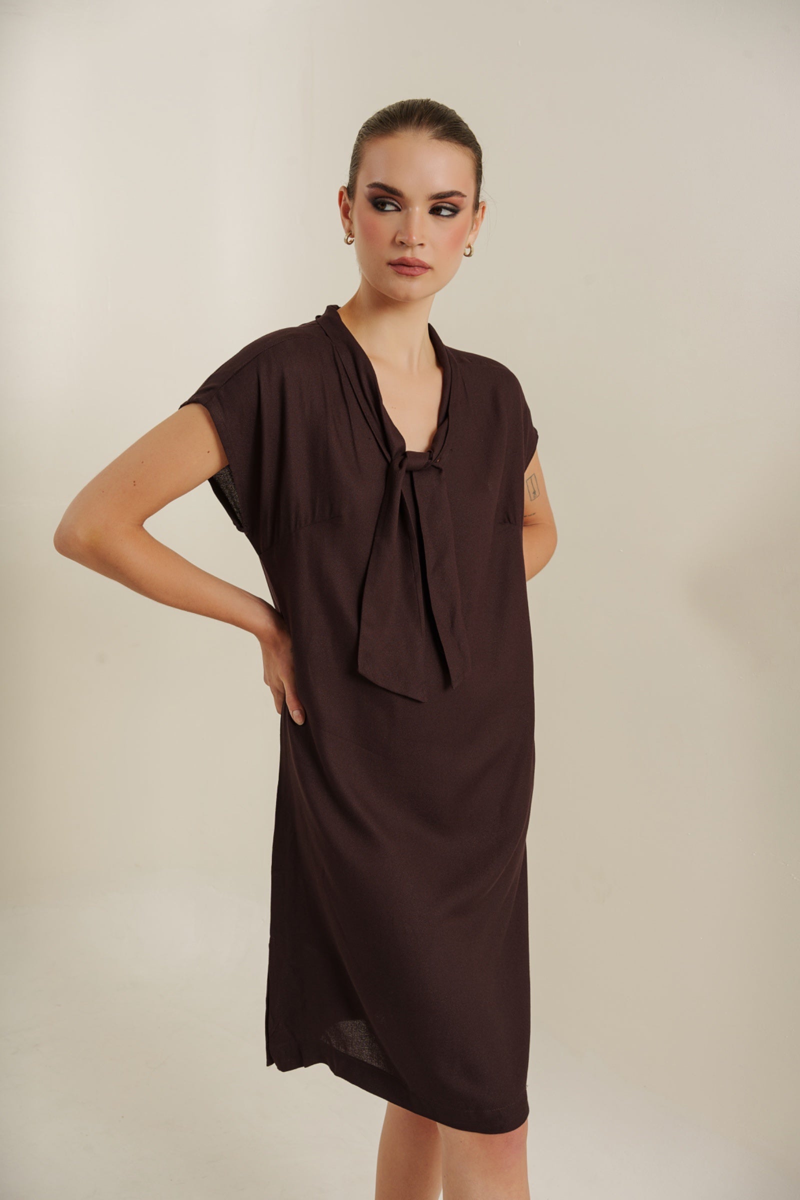 Mocha shift dress