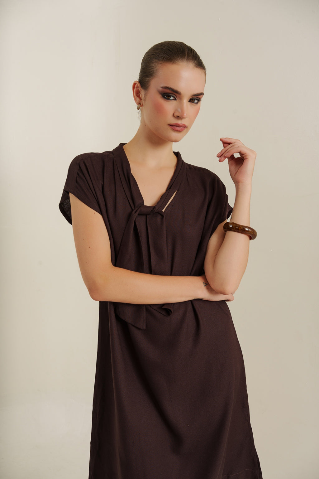 Mocha shift dress
