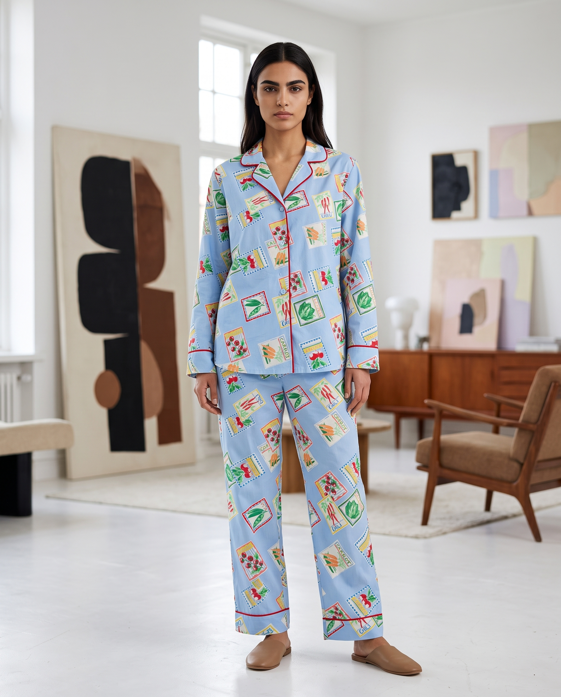Sunday Market Top Notched Collar Set