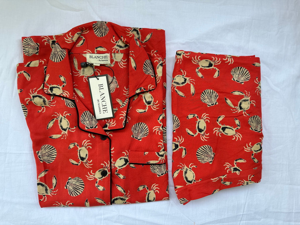 Seaside Crab Sleep Notched Collar Set