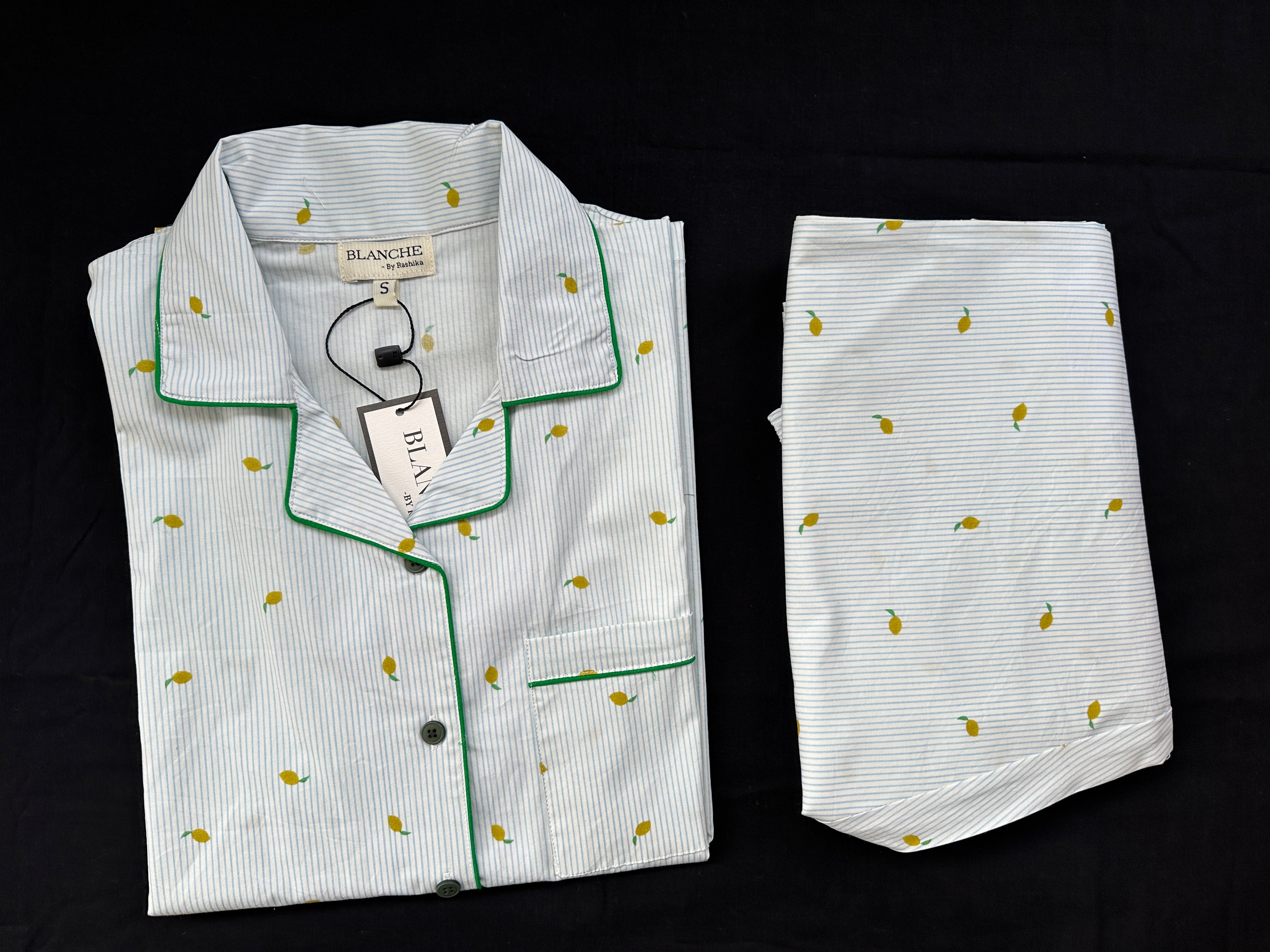 Citrus Pinstripe Notched Collar Set