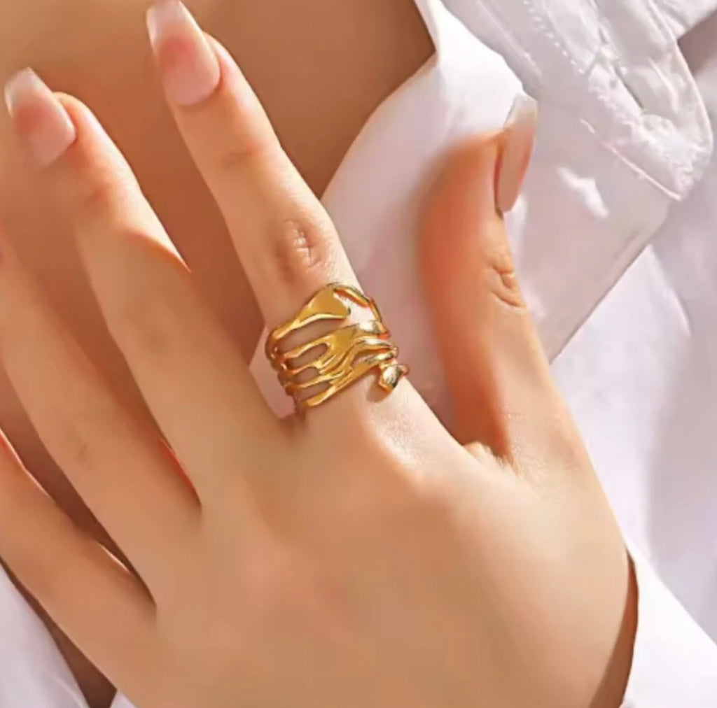 Zephyr Wave Open Cuff Ring
