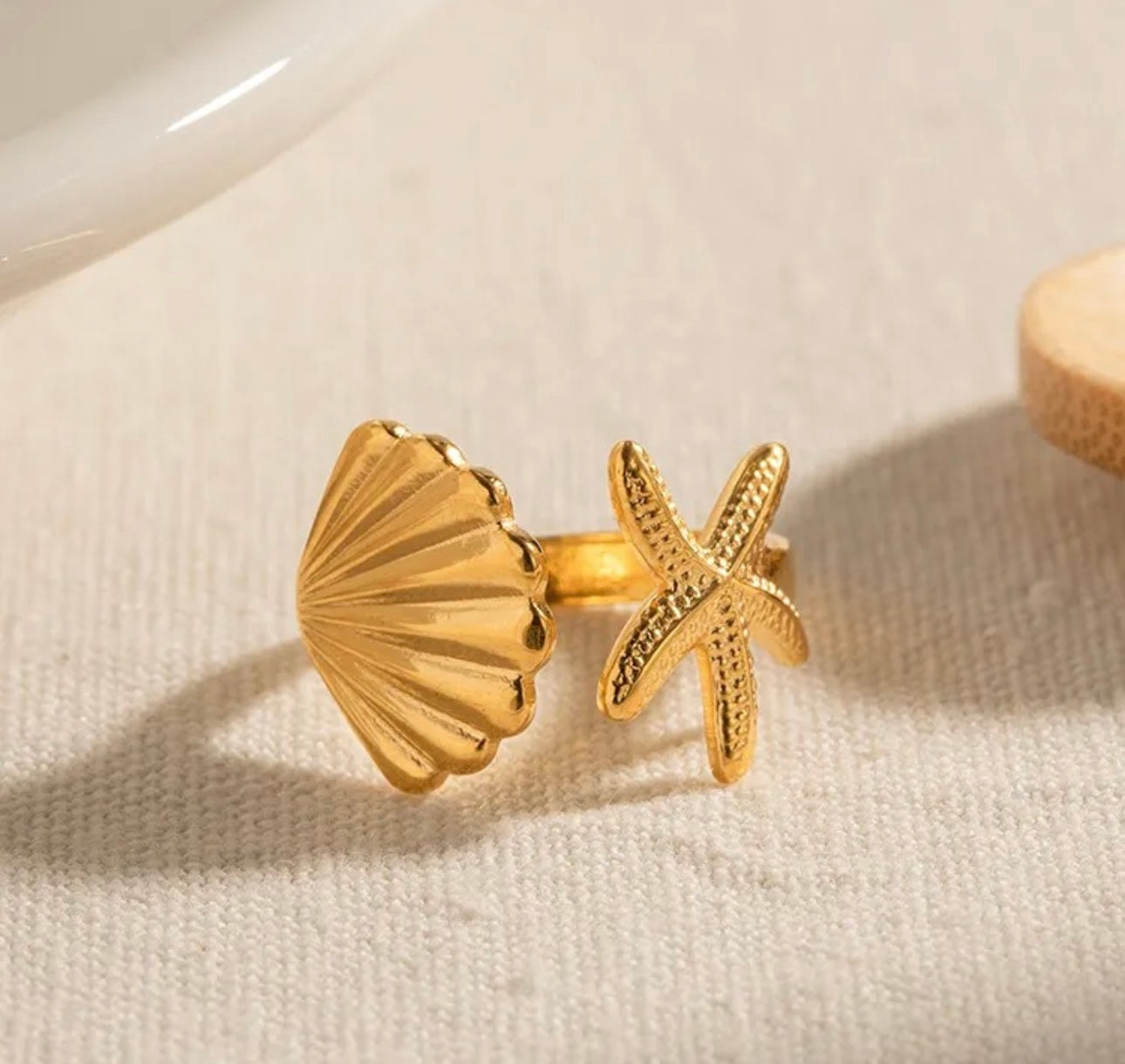 Marea Shell & Starfish Open Ring