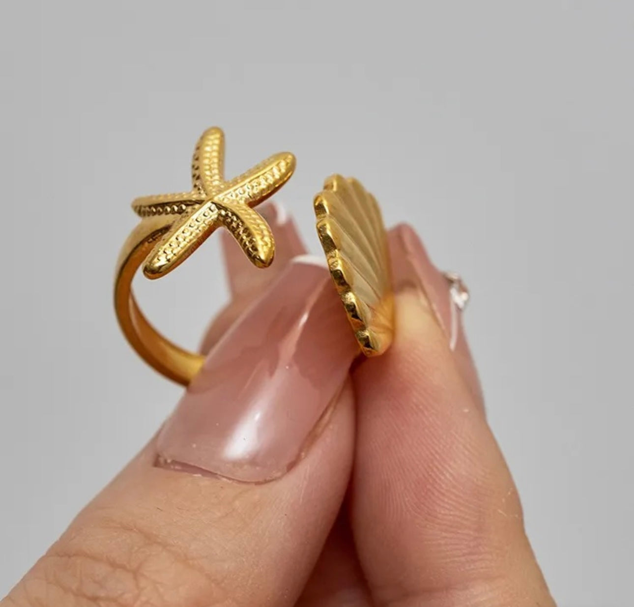 Marea Shell & Starfish Open Ring