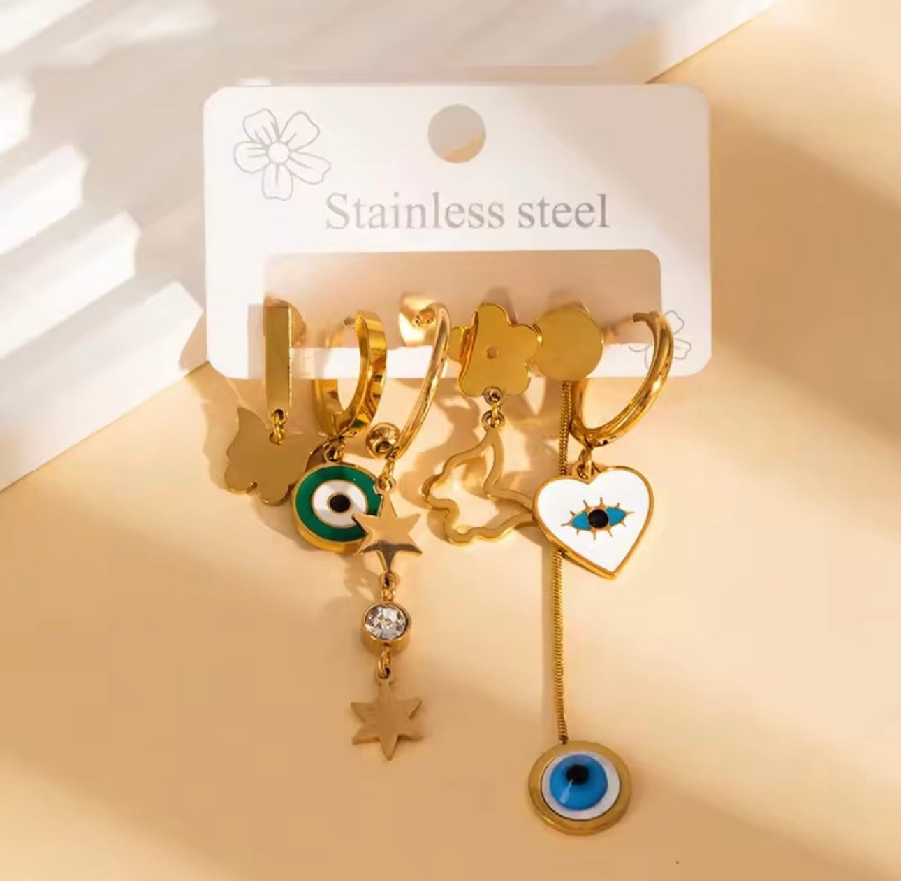 Celeste Charm Hoops