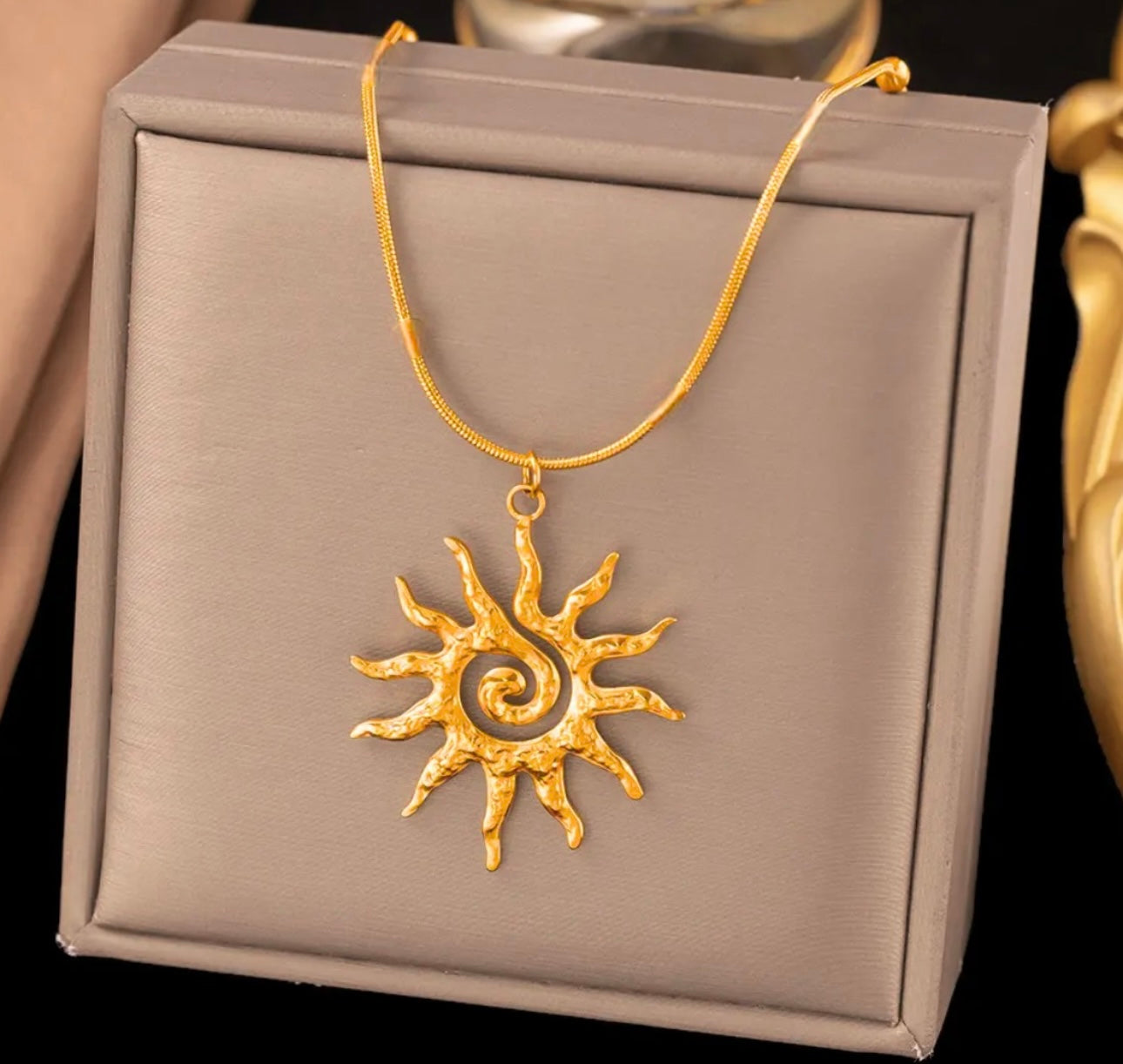 Heliana Spiral Sun Pendant Necklace