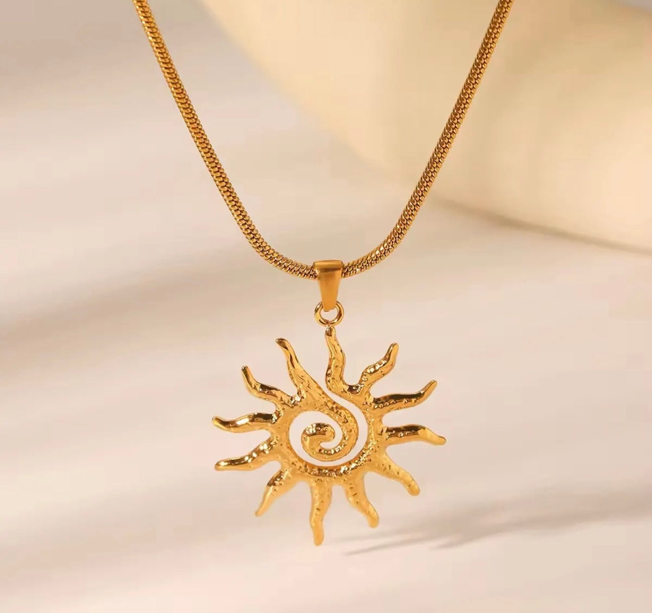 Heliana Spiral Sun Pendant Necklace