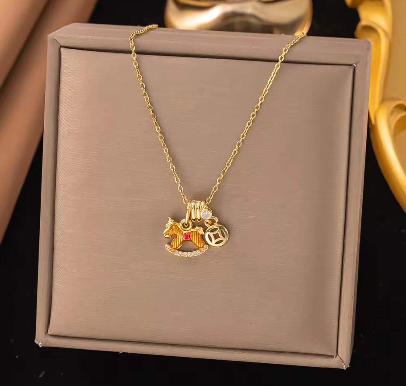 Dada Lucky Rocking Horse Pendant Necklace
