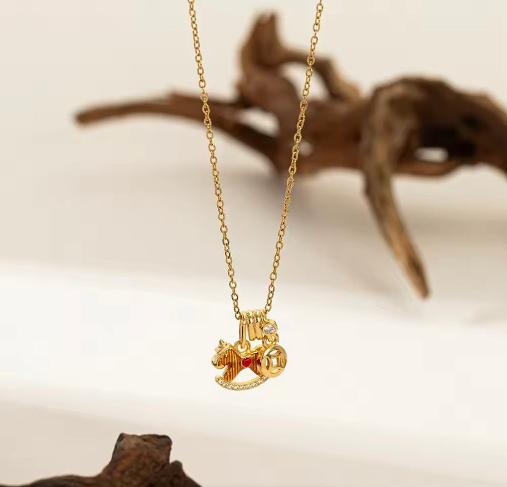 Dada Lucky Rocking Horse Pendant Necklace