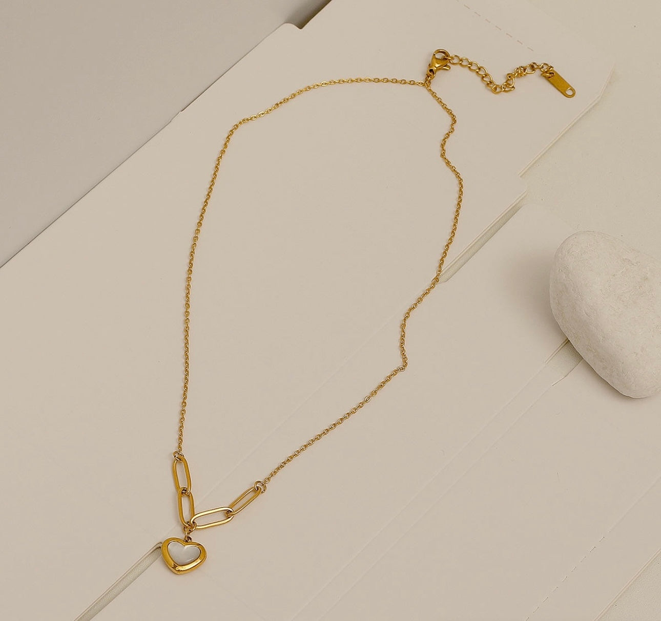 Cora Enamel Heart Pendant Necklace