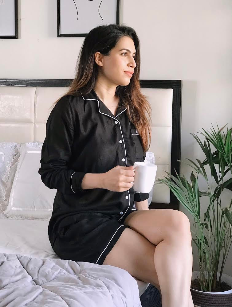 Nocturne Piping  Notched Collar Set