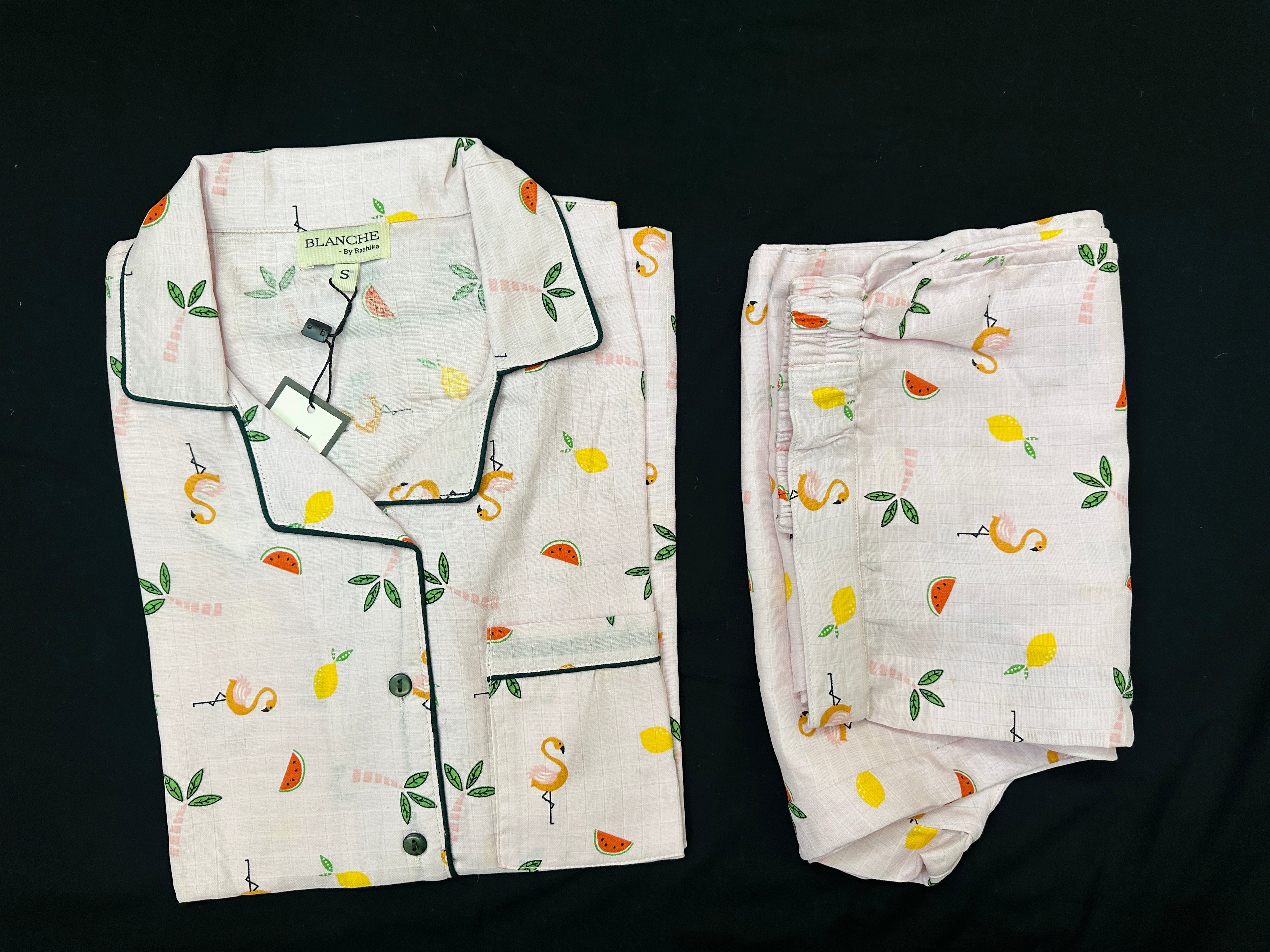 Flamingo Fruity Fiesta Notched Collar Set