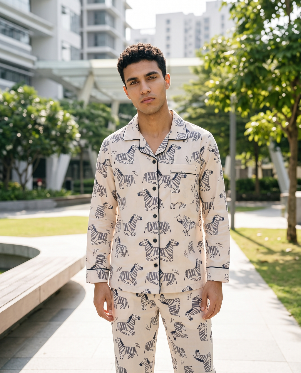 Striped Safari Notched Collar Set